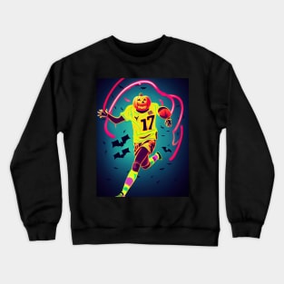 Fun pumpkin playing basketball with bats Crewneck Sweatshirt